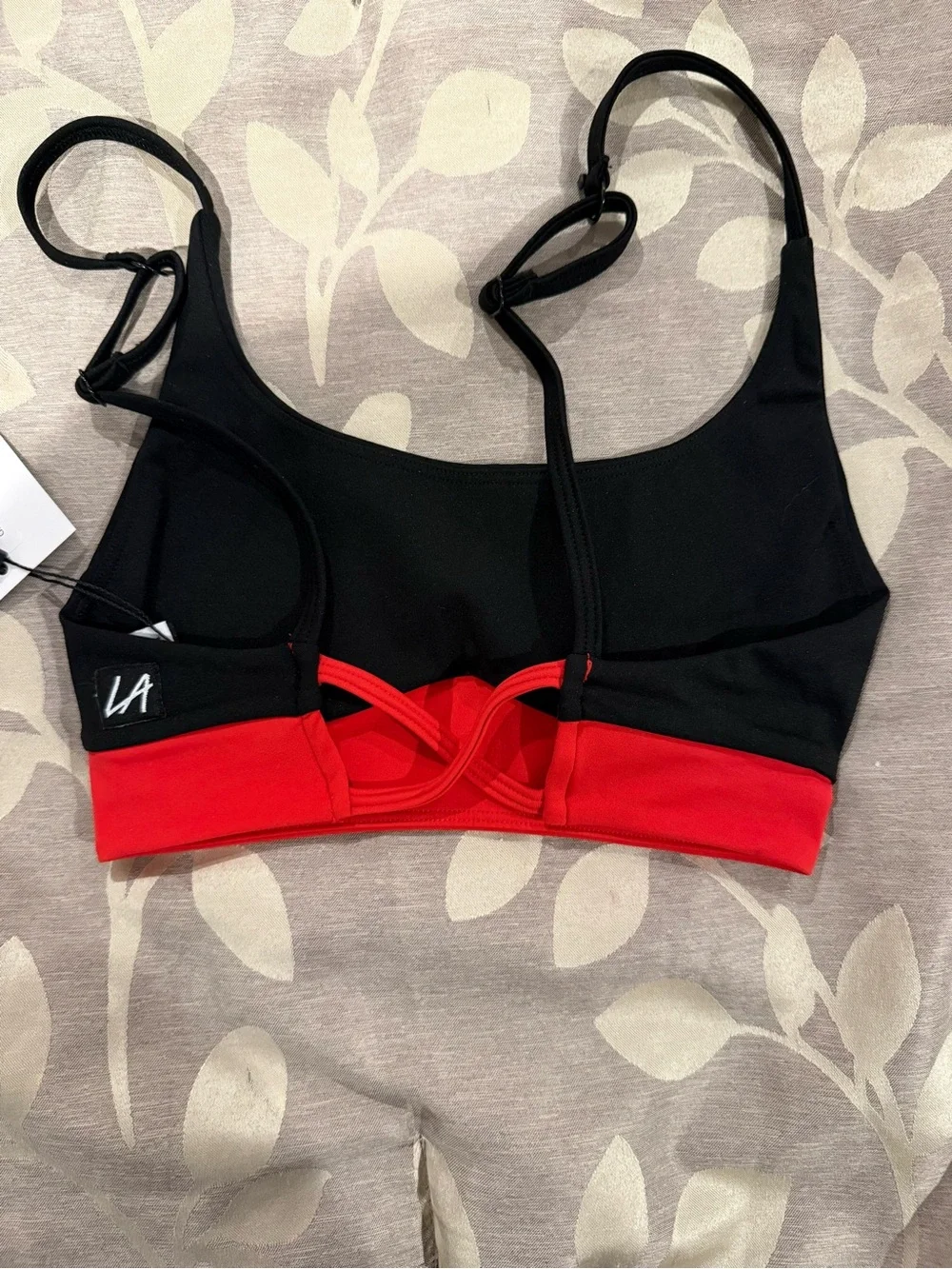 Girls LA Designs Black & Red Dance/Athletic Set - Bra Top + High-Waist Shorts